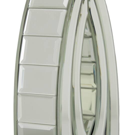 Set of 2 Clear MDF Glam Candle Holder, 17" x 6" x 4"